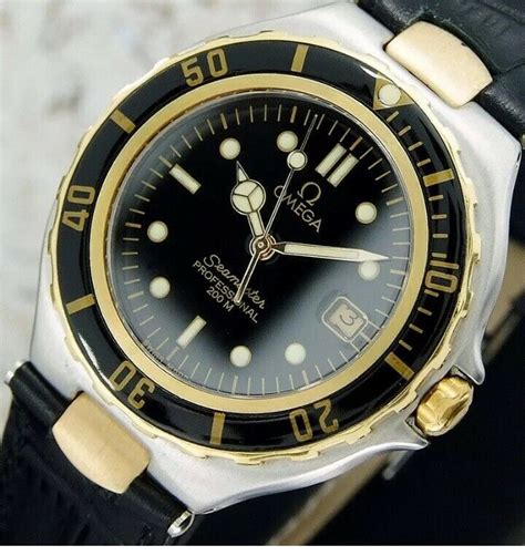 1992 omega seamaster|Omega Seamaster gold bezel.